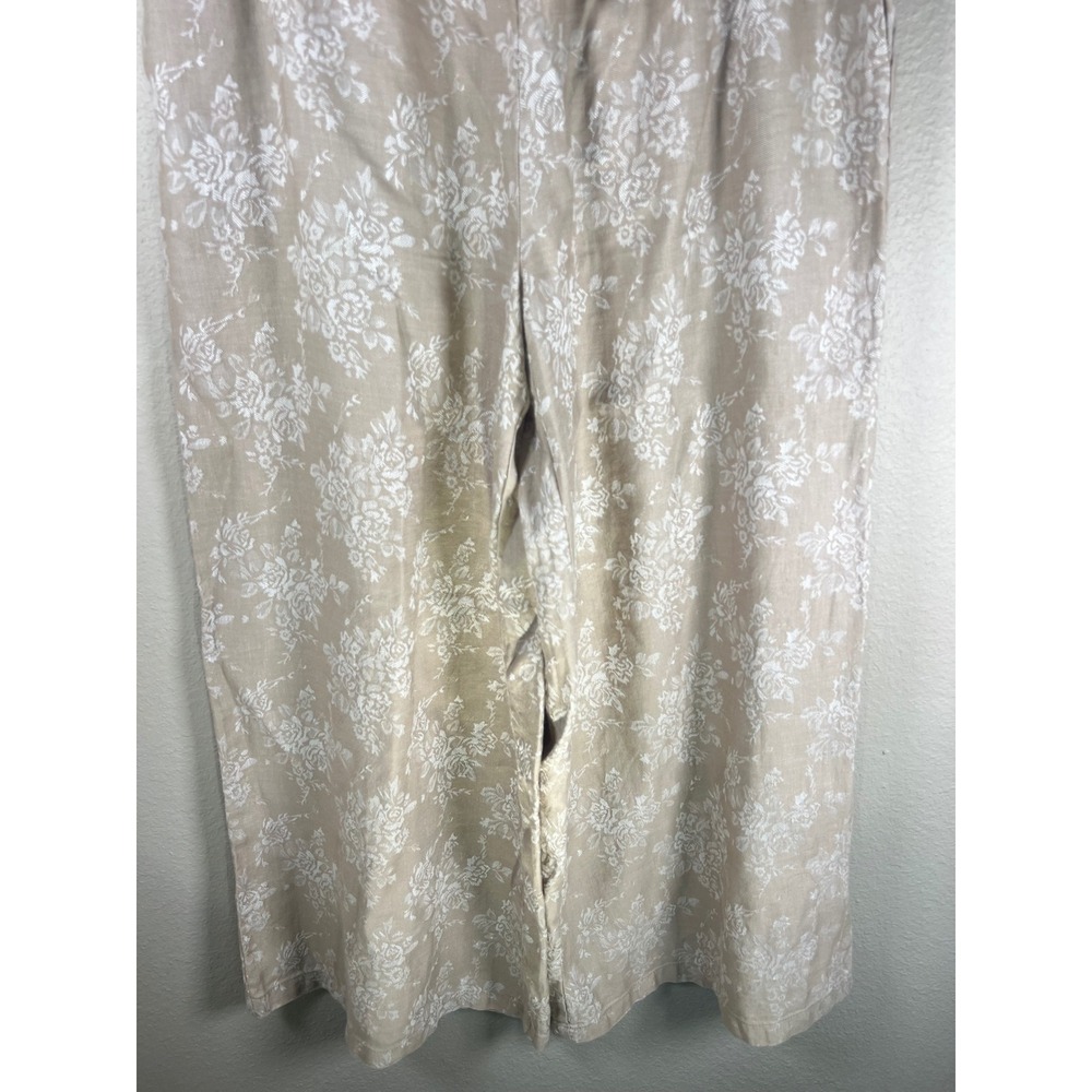 NWT Anthropologie The Somerset Jacquard Pull On Wide Leg Linen Blend Pants Small - Picture 6 of 15